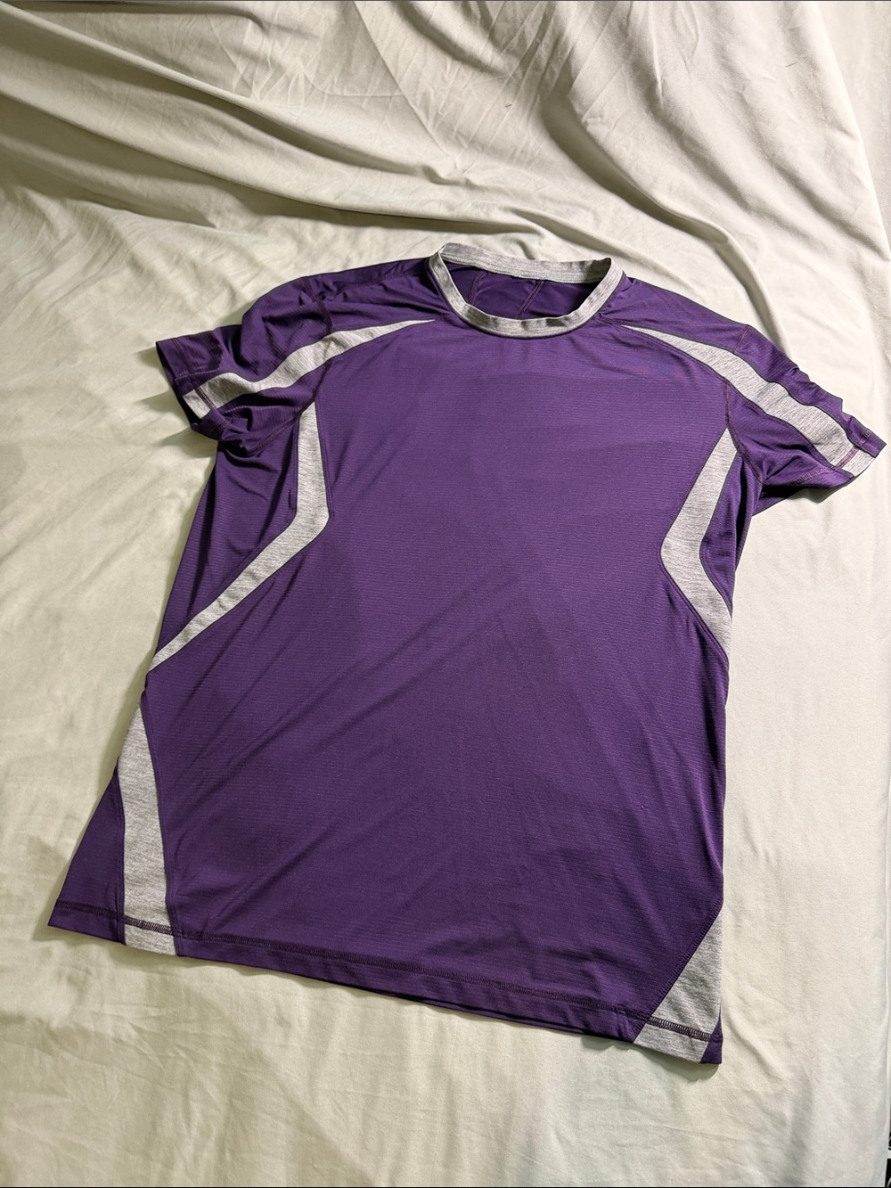 lululemon Decagon Logo Purple Short-Sleeve Athletic Tee with Gray Accents